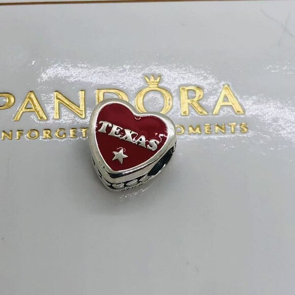 ✨🔥Pandora State Of Texas Exclusive Capitol Building bluebonnets Heart Charm - Picture 2 of 3